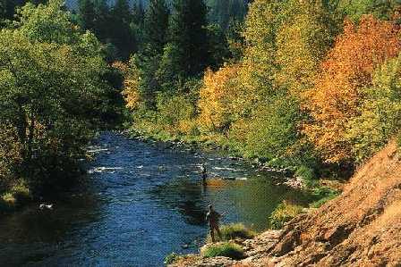Anglers on the Sacramento River in autumn